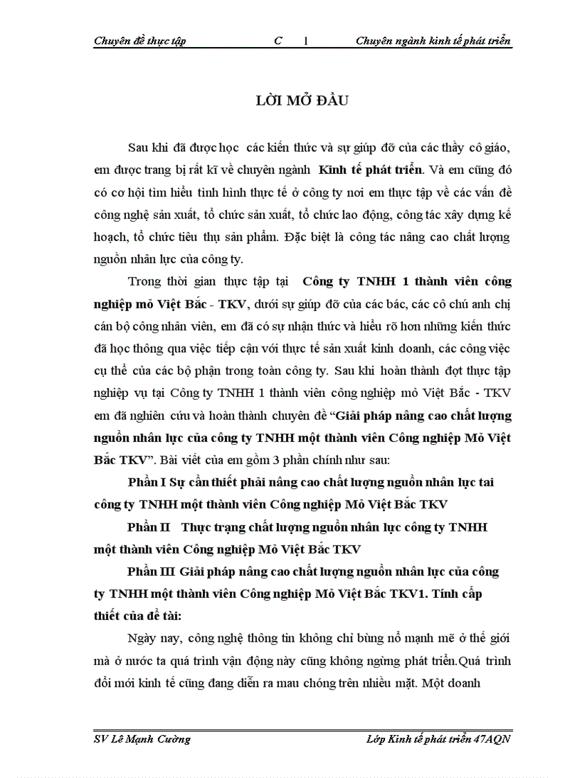 image for page Giải pháp nâng cao chất lượng nguồn nhân lực tại công ty Công nghiệp Mỏ Việt Bắc TKV 1