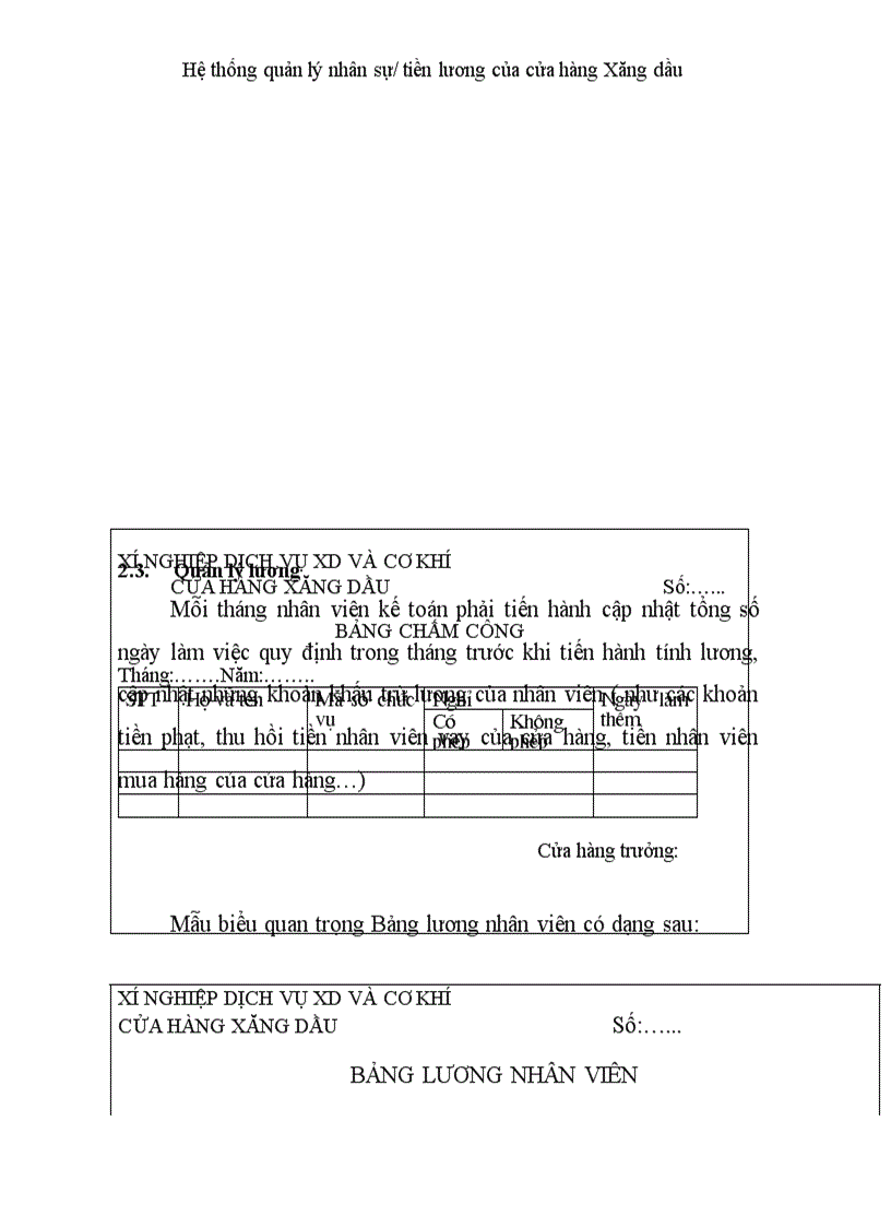 image for page Hệ thống quản lý nhân sự tiền lương của cửa hàng Xăng dầu 1