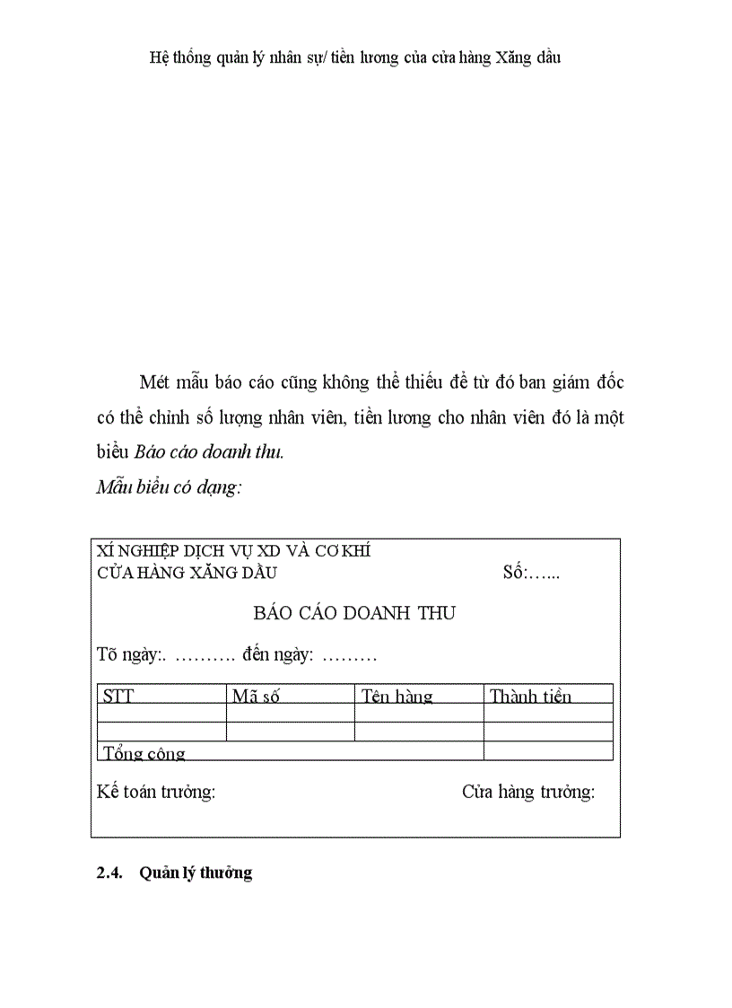 image for page Hệ thống quản lý nhân sự tiền lương của cửa hàng Xăng dầu 1