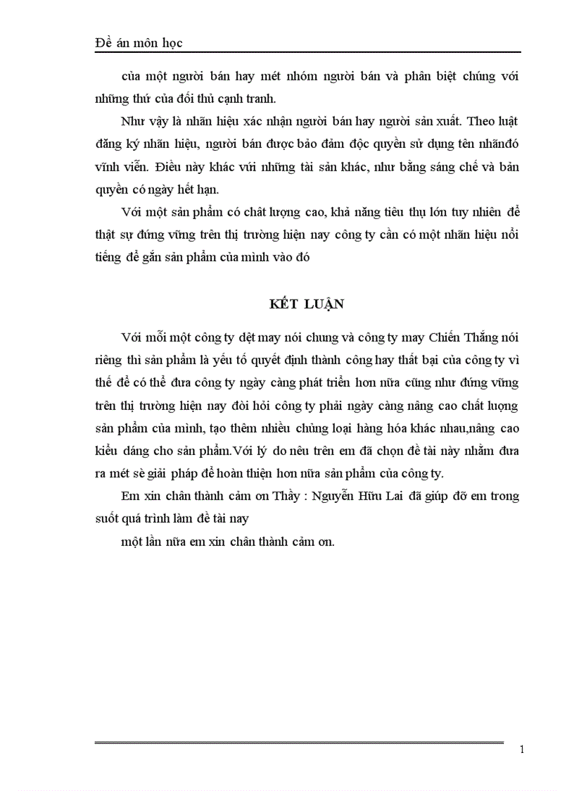 image for page Sản phẩm dệt may xét từ góc độ marketing và các giải pháp về sản phẩm trong hoạt động marketing của Công ty may Chiến Thắng 1