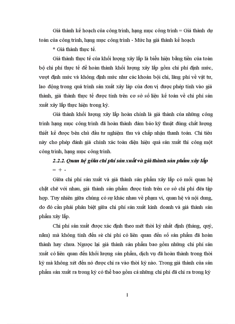 image for page Một số ý kiến đóng góp nhằm hoàn thịên kế toán chi phí sản xuất và tính giá thành sản phẩm xây lắp Xí nghiệp xây lắp I