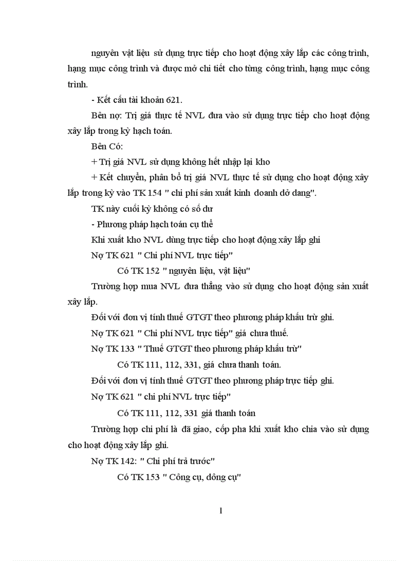 image for page Một số ý kiến đóng góp nhằm hoàn thịên kế toán chi phí sản xuất và tính giá thành sản phẩm xây lắp Xí nghiệp xây lắp I