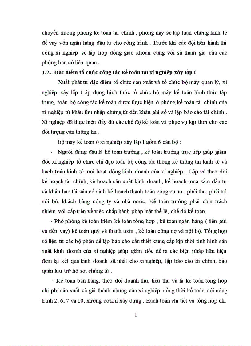 image for page Một số ý kiến đóng góp nhằm hoàn thịên kế toán chi phí sản xuất và tính giá thành sản phẩm xây lắp Xí nghiệp xây lắp I