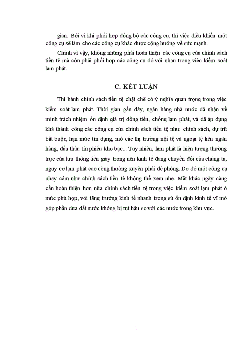image for page Sử dụng chính sách tiền tệ nhằm kiểm soát lạm phát 1