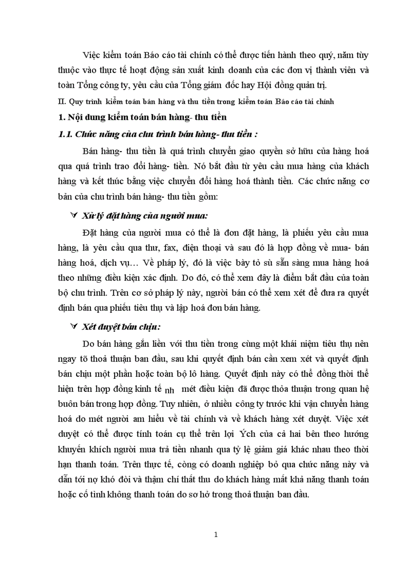 image for page Quy trình kiểm toán bán hàng thu tiền trong kiểm toán Báo cáo tài chính của kiểm toán nội bộ các đơn vị hạch toán độc lập tại Tổng công ty Sông Đà 1