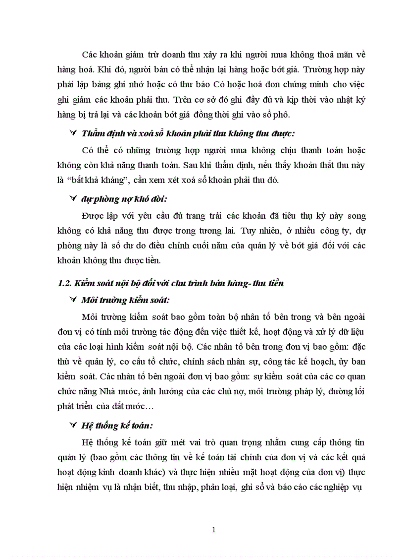 image for page Quy trình kiểm toán bán hàng thu tiền trong kiểm toán Báo cáo tài chính của kiểm toán nội bộ các đơn vị hạch toán độc lập tại Tổng công ty Sông Đà 1