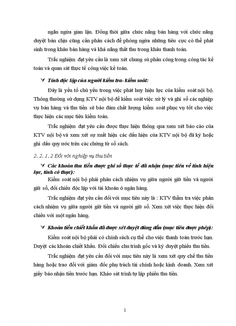 image for page Quy trình kiểm toán bán hàng thu tiền trong kiểm toán Báo cáo tài chính của kiểm toán nội bộ các đơn vị hạch toán độc lập tại Tổng công ty Sông Đà 1