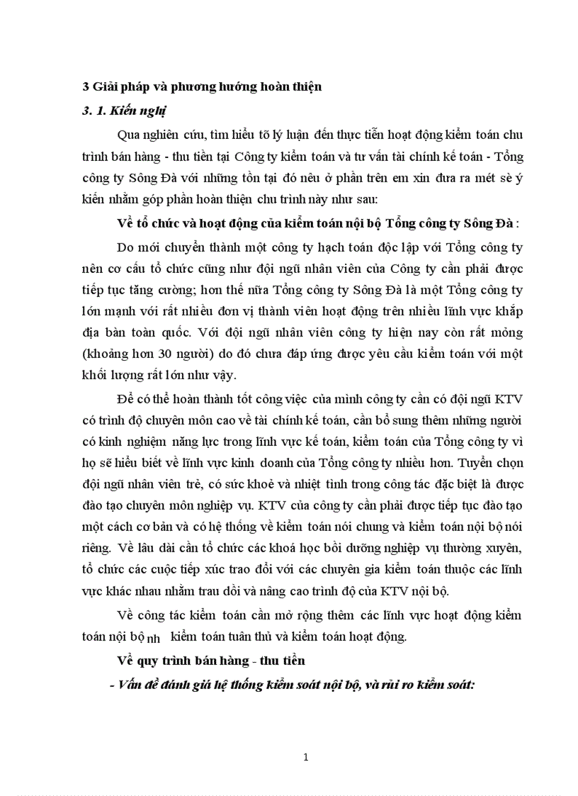 image for page Quy trình kiểm toán bán hàng thu tiền trong kiểm toán Báo cáo tài chính của kiểm toán nội bộ các đơn vị hạch toán độc lập tại Tổng công ty Sông Đà 1