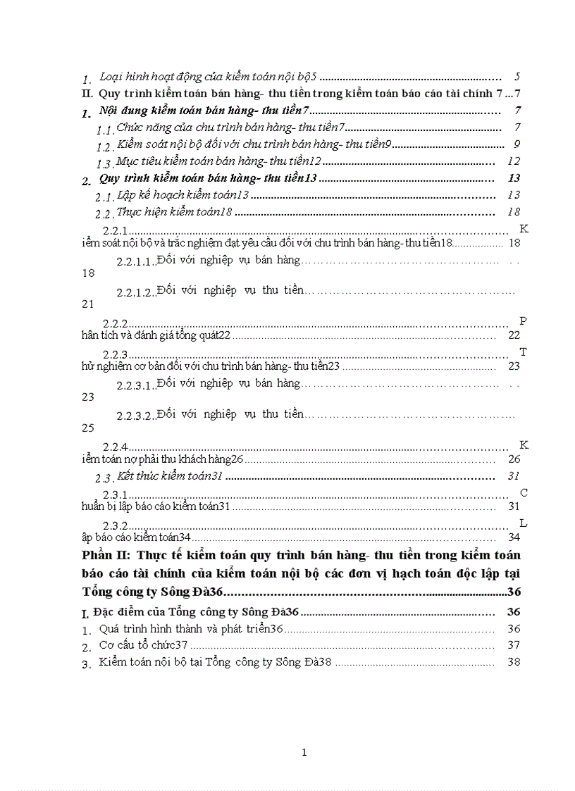 image for page Quy trình kiểm toán bán hàng thu tiền trong kiểm toán Báo cáo tài chính của kiểm toán nội bộ các đơn vị hạch toán độc lập tại Tổng công ty Sông Đà 1