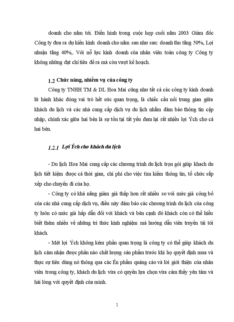 image for page Thực trạng hoạt động và kinh doanh lữ hành của công ty Thương mại và du lịch Hoa Mai