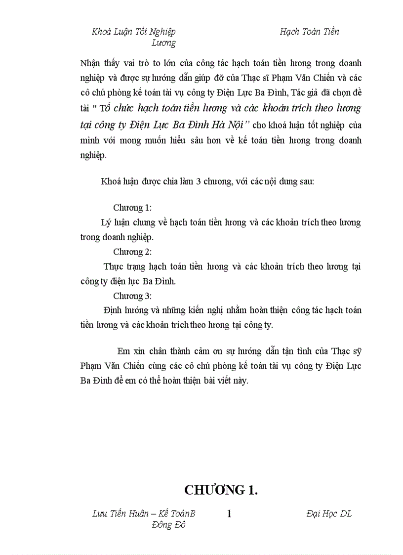 image for page Tổ chức hạch toán tiền lương và các khoản trích theo lương tại công ty Điện Lực Ba Đình Hà Nội 1