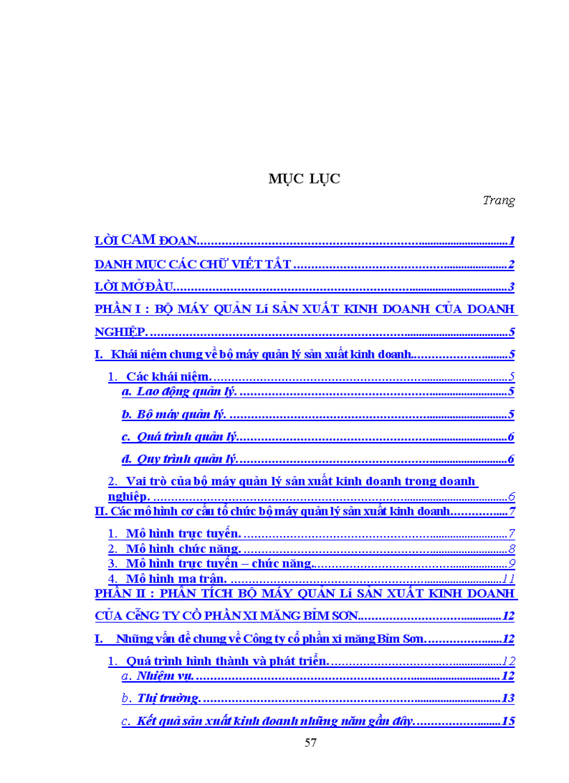 image for page Hoàn thiện cơ cấu tổ chức bộ máy quản lý SXKD của Công ty CP xi măng Bỉm Sơn