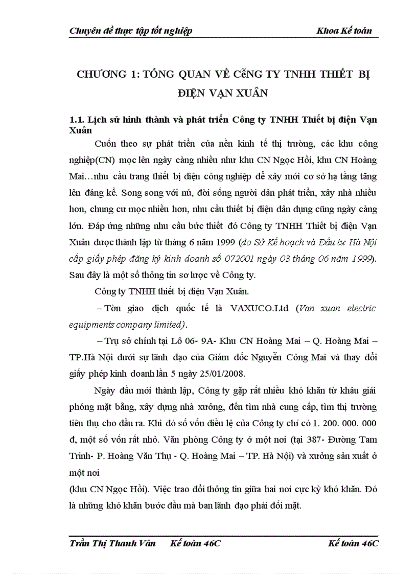 image for page Hoàn thiện Kế toán chi phí sản xuất và tính giá thành sản phẩm tại Công ty TNHH Thiết bị điện Vạn Xuân 1