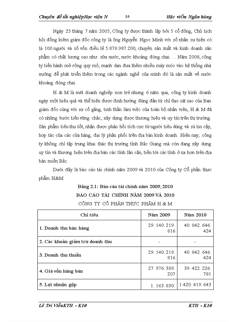 image for page Kế toán tiêu thụ thành phẩm và xác định kết quả tiêu thụ thành phẩm tại Công ty cổ phần thực phẩm H M
