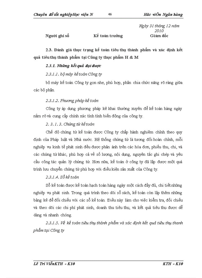 image for page Kế toán tiêu thụ thành phẩm và xác định kết quả tiêu thụ thành phẩm tại Công ty cổ phần thực phẩm H M