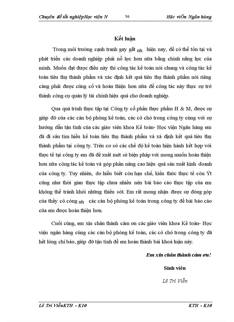 image for page Kế toán tiêu thụ thành phẩm và xác định kết quả tiêu thụ thành phẩm tại Công ty cổ phần thực phẩm H M