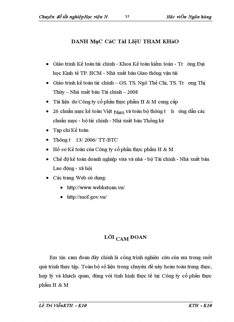 image for page Kế toán tiêu thụ thành phẩm và xác định kết quả tiêu thụ thành phẩm tại Công ty cổ phần thực phẩm H M