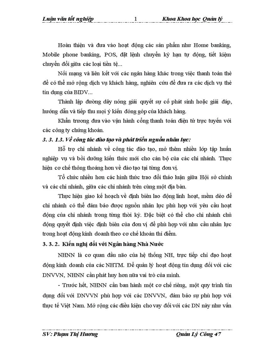 image for page Quản lý hoạt động tín dụng đối với DNVVN tại NHĐT PT Việt Nam chi nhánh Quang Trung 1