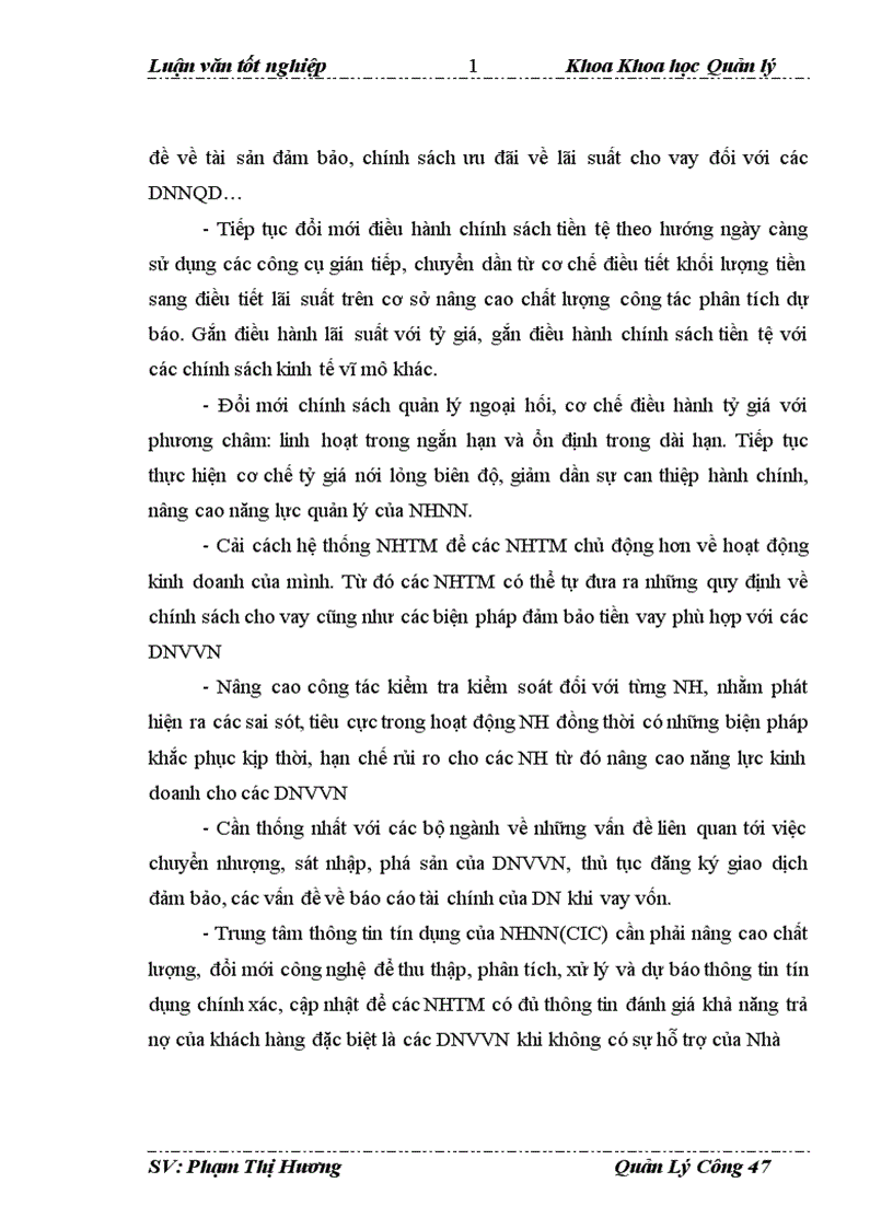 image for page Quản lý hoạt động tín dụng đối với DNVVN tại NHĐT PT Việt Nam chi nhánh Quang Trung 1