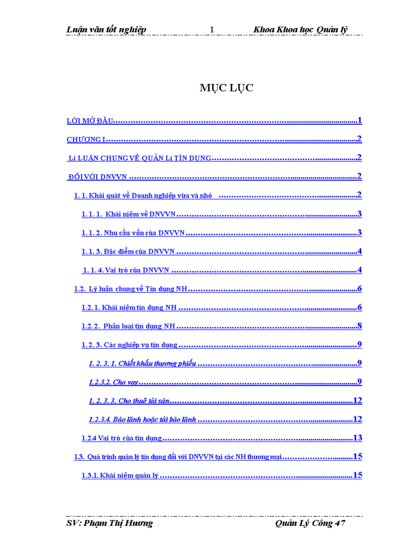 image for page Quản lý hoạt động tín dụng đối với DNVVN tại NHĐT PT Việt Nam chi nhánh Quang Trung 1
