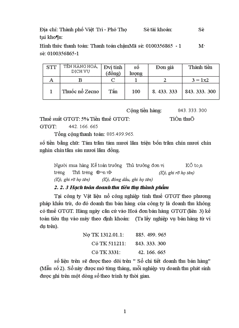 image for page Hoàn thiện công tác kế toán tiêu thụ và xác định kết quả tiêu thụ thành phẩm ở Công ty TNHH Vật liệu nổ công nghiệp 1
