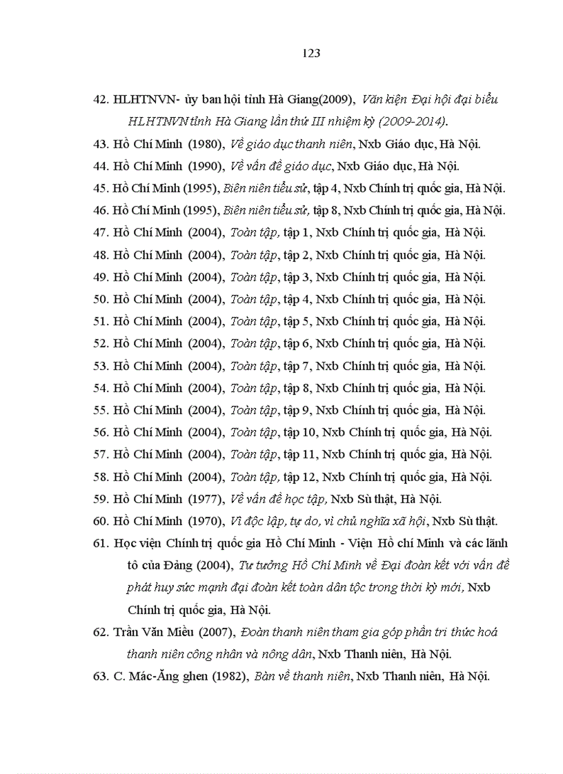 image for page tư tưởng Hồ Chí Minh về thanh niên Đoàn Nam Đàn Vận dụng Tư tưởng Hồ Chí Minh về giáo dục đào tạo thanh niên ở nước ta hiện nay Luận án tiến sĩ Học viện chính trị quốc gia Hồ Chí Minh 2000