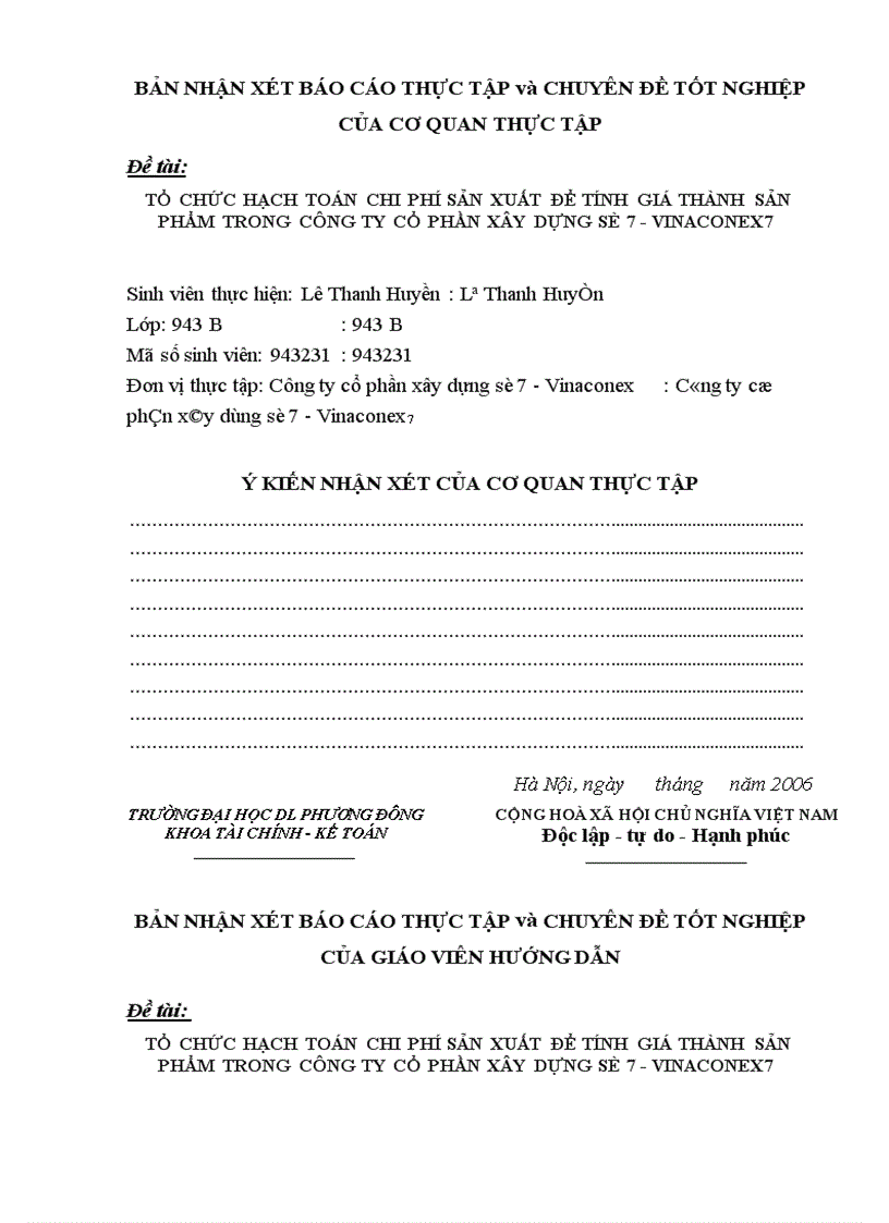 image for page Tổ chức hạch toán chi phí sản xuất kinh doanh để tính giá thành sản phẩm ở công ty cổ phần xây dựng số 7 Vinaconex7 1