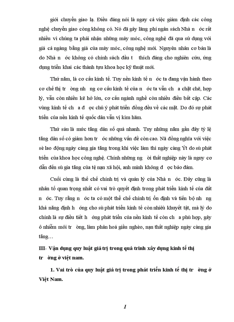 image for page Thực trạng nền kinh tế ở Việt Nam và tác động cơ bản của quy luật giá trị đối với nền kinh tế thị trường