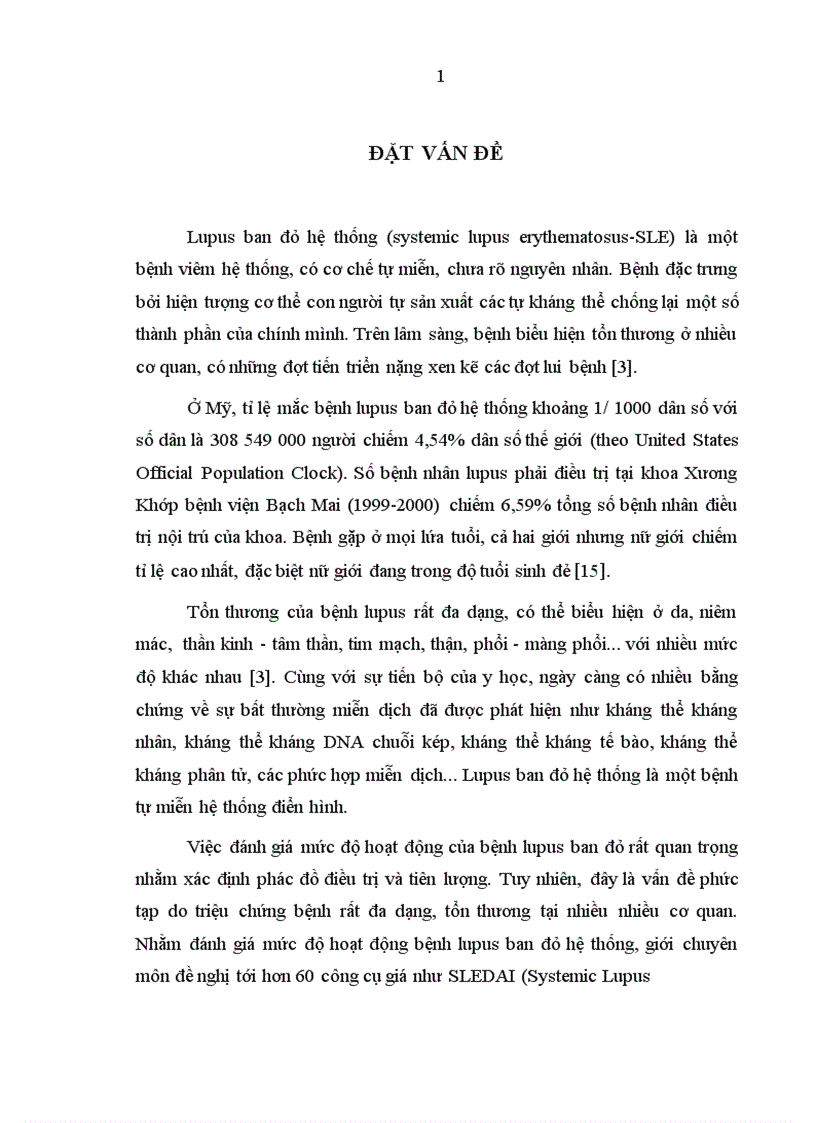image for page Đánh giá hoạt động bệnh lupus ban đỏ theo chỉ số SLEDAI và so sánh với một số chỉ số khác