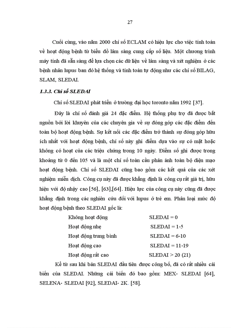 image for page Đánh giá hoạt động bệnh lupus ban đỏ theo chỉ số SLEDAI và so sánh với một số chỉ số khác