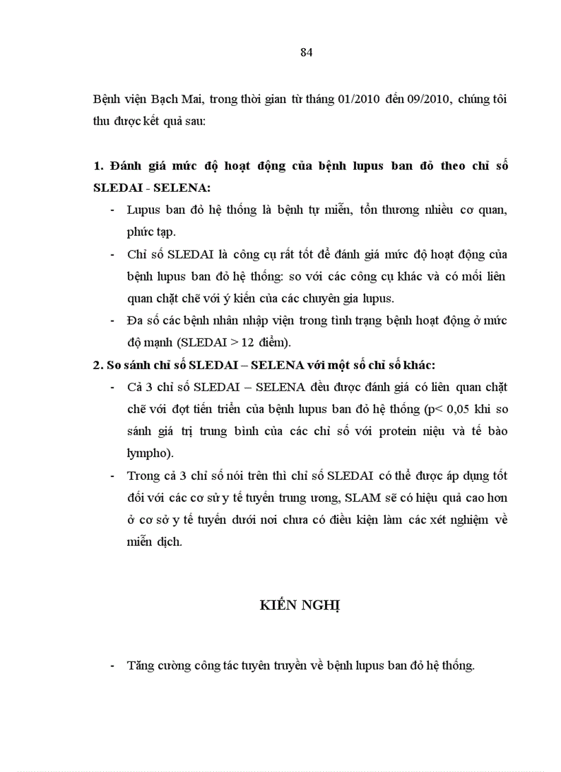 image for page Đánh giá hoạt động bệnh lupus ban đỏ theo chỉ số SLEDAI và so sánh với một số chỉ số khác