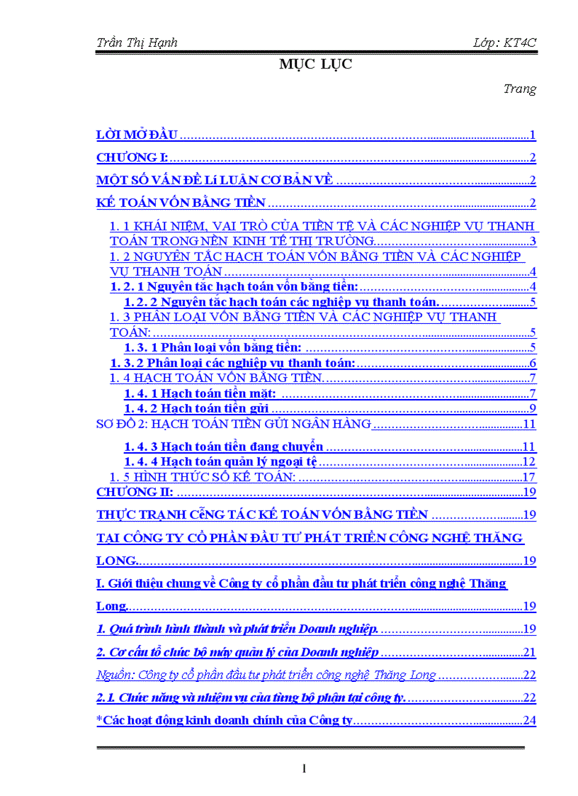 image for page Hoàn thiện công tác hạch toán kế toán vốn bằng tiền tại Công ty cổ phần đầu tư phát triển công nghệ Thăng Long