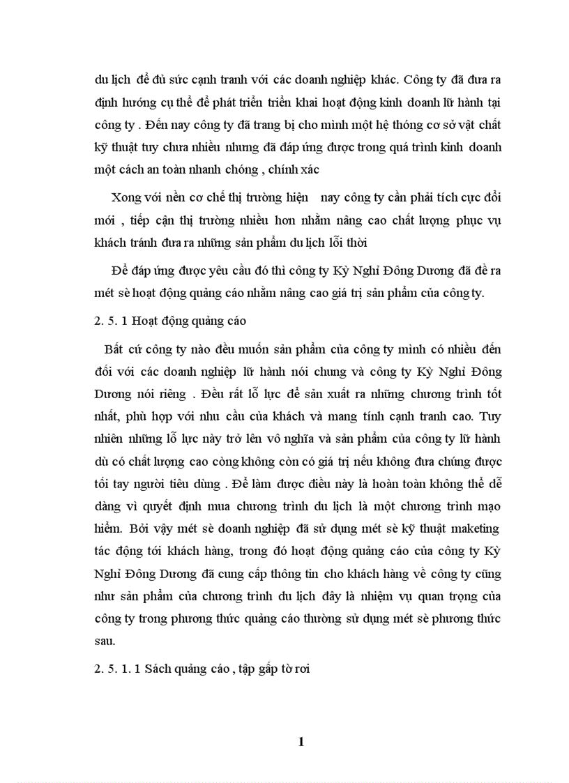 image for page Báo cáo thực tập tổng hợp tại công ty tnhh Kỳ Nghỉ Đông Dương