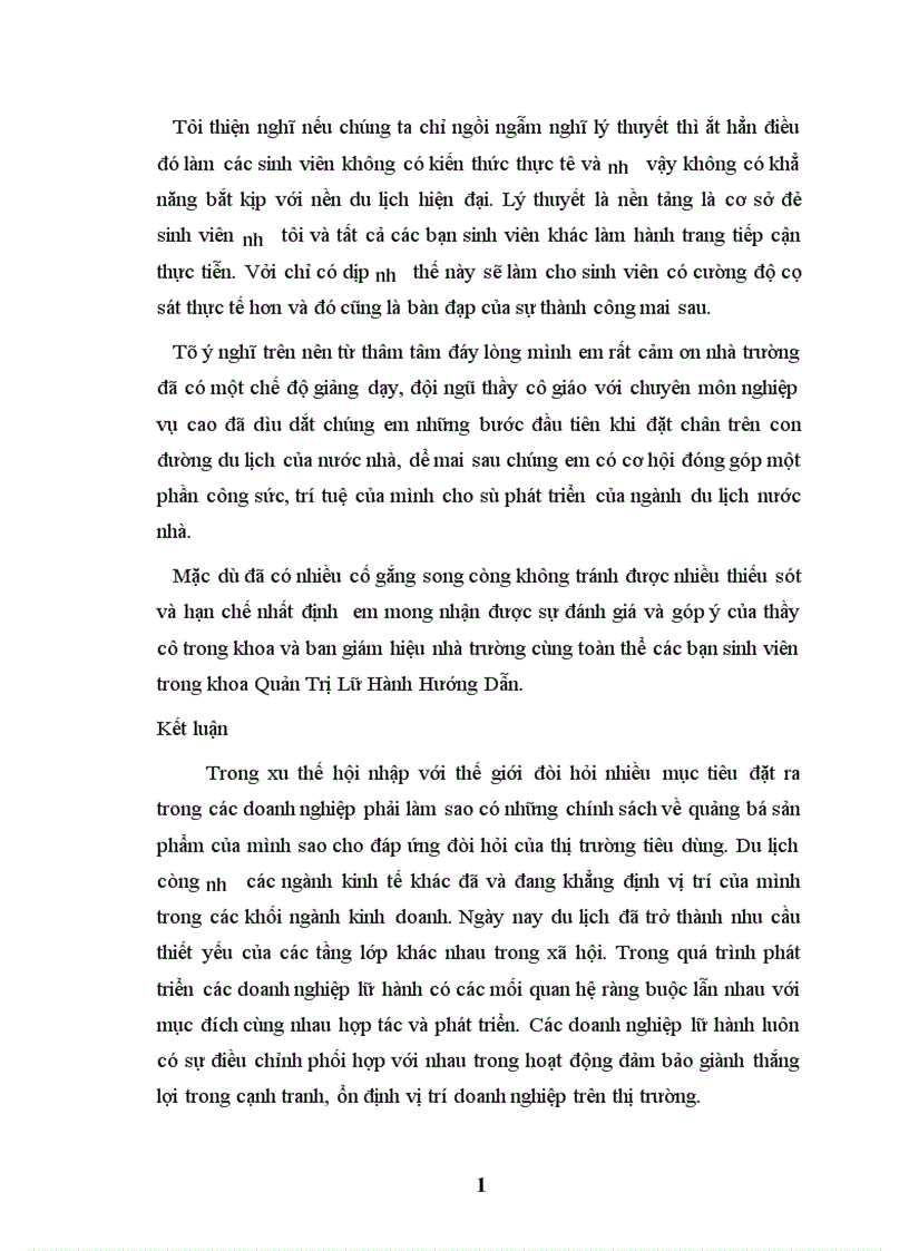 image for page Báo cáo thực tập tổng hợp tại công ty tnhh Kỳ Nghỉ Đông Dương