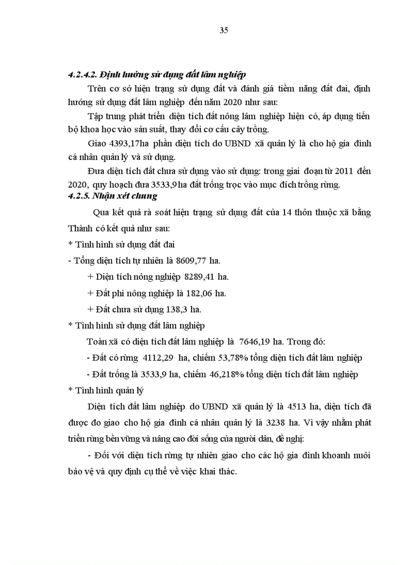 image for page Đánh giá hiện trạng sử dụng đất lập quy hoạch sử dụng đất giai đoạn 2011 2020 và phương án giao đất lâm nghiệp có sự tham gia của người dân tại xã Bằng Thành huyện Pác Nặm tỉnh Bắc Kạn