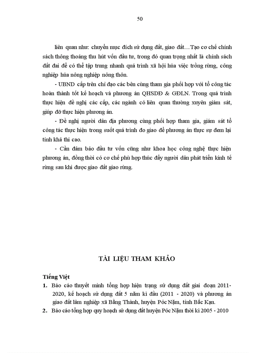 image for page Đánh giá hiện trạng sử dụng đất lập quy hoạch sử dụng đất giai đoạn 2011 2020 và phương án giao đất lâm nghiệp có sự tham gia của người dân tại xã Bằng Thành huyện Pác Nặm tỉnh Bắc Kạn