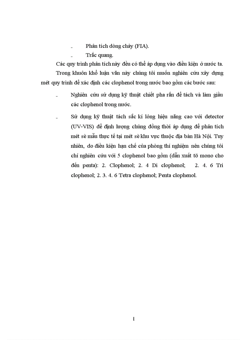 Phương pháp sắc ký khí lỏng hiệu suất cao HPLC và những vấn đề cần nghiên cứu ứng dụng