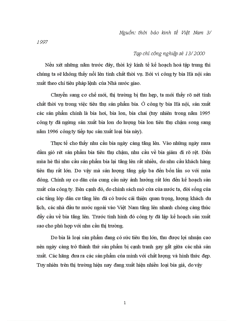 image for page Hoàn thiện hệ thống kênh phân phối nhằm duy trì và mở rộng thị trường tiêu thụ của Công ty bia Hà Nội 1