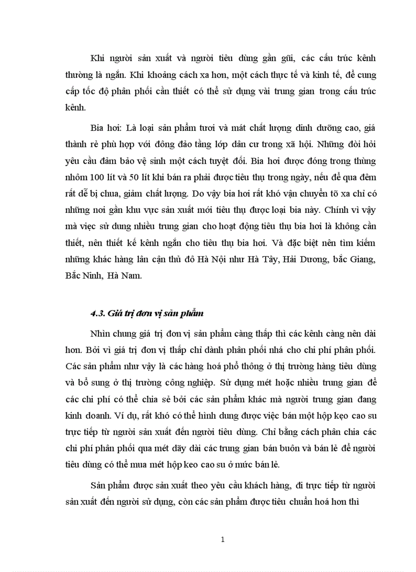 image for page Hoàn thiện hệ thống kênh phân phối nhằm duy trì và mở rộng thị trường tiêu thụ của Công ty bia Hà Nội 1
