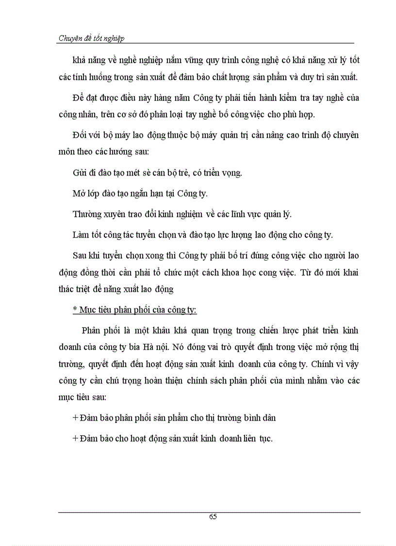 image for page Hoàn thiện hệ thống kênh phân phối nhằm duy trì và mở rộng thị trường tiêu thụ của Công ty bia Hà Nội 1