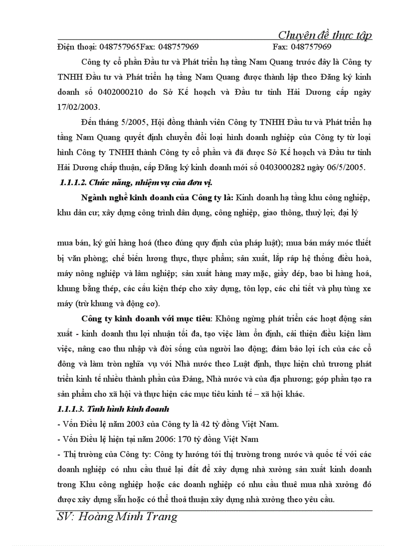 image for page Kế toán doanh thu chi phí và xác định kết quả kinh doanh tại Công ty cổ phần Đầu tư và Phát triển hạ tầng Nam Quang 1