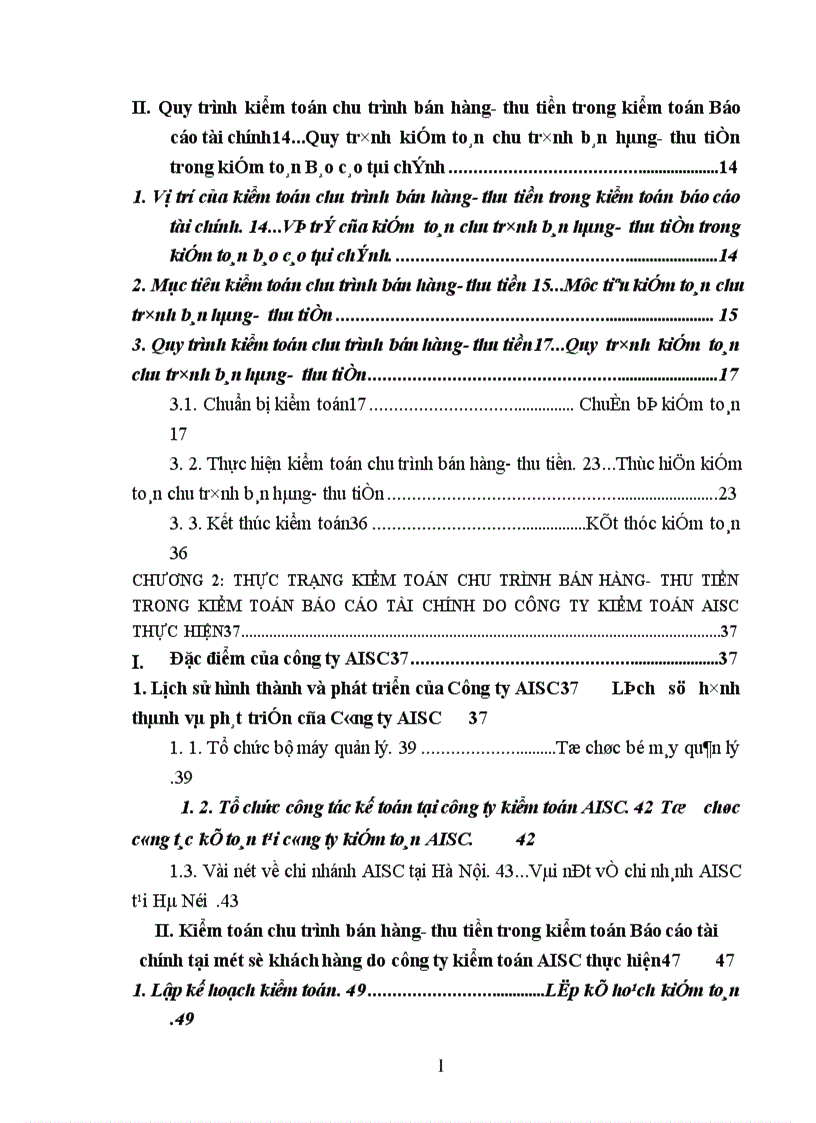 image for page Kiểm toán chu trình bán hàng thu tiền trong kiểm toán BCTC do Công ty Kiểm toán và Dịch vụ Tin học AISC thực hiện 1