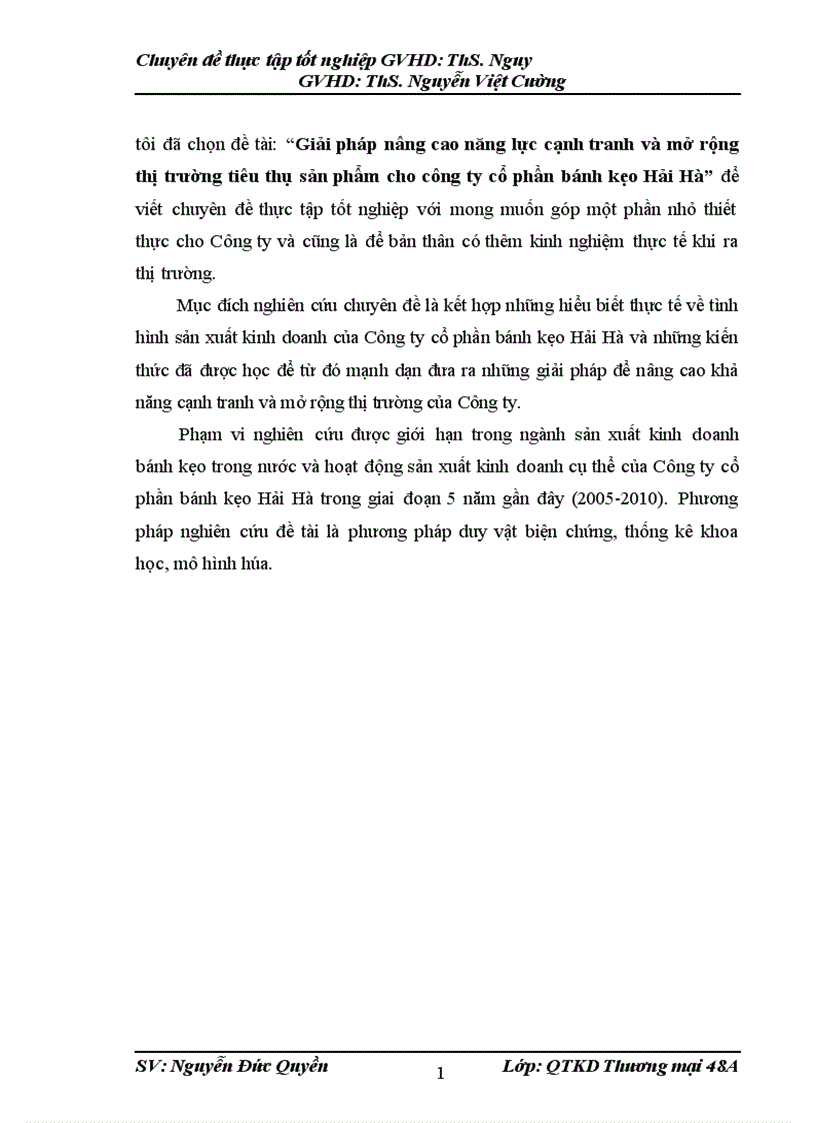image for page Giải pháp nâng cao năng lực cạnh tranh và mở rộng thị trường tiêu thụ sản phẩm cho công ty cổ phần bánh kẹo Hải Hà 1