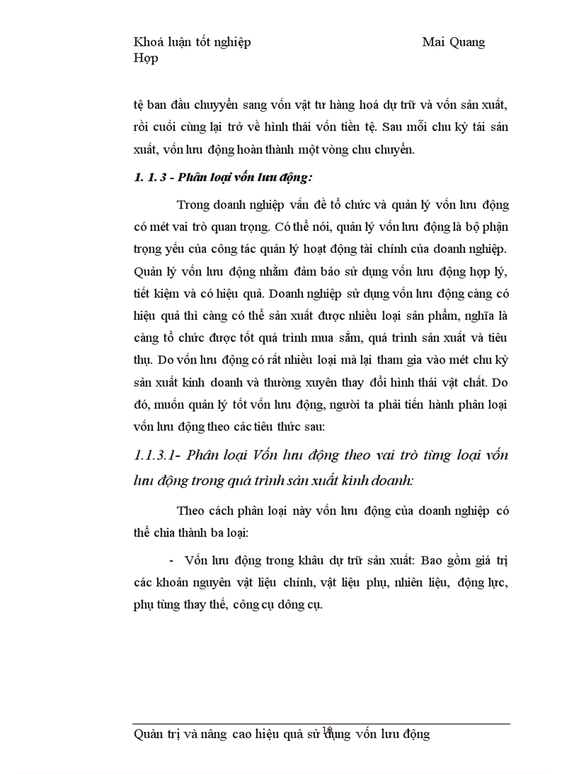 image for page Quản trị và nâng cao hiệu quả sử dụng vốn lưu động tại Công ty Vật tư kỹ thuật Xi măng 1