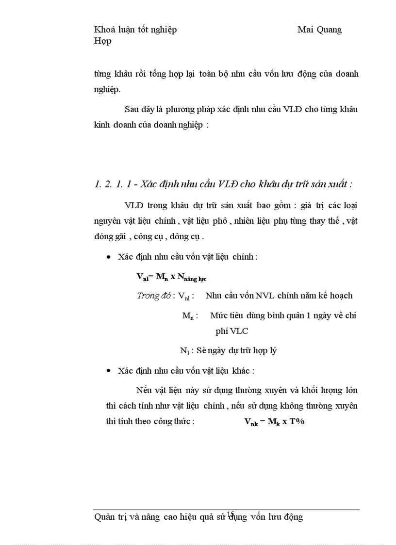 image for page Quản trị và nâng cao hiệu quả sử dụng vốn lưu động tại Công ty Vật tư kỹ thuật Xi măng 1