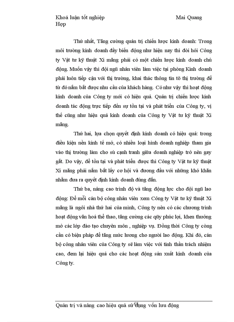 image for page Quản trị và nâng cao hiệu quả sử dụng vốn lưu động tại Công ty Vật tư kỹ thuật Xi măng 1