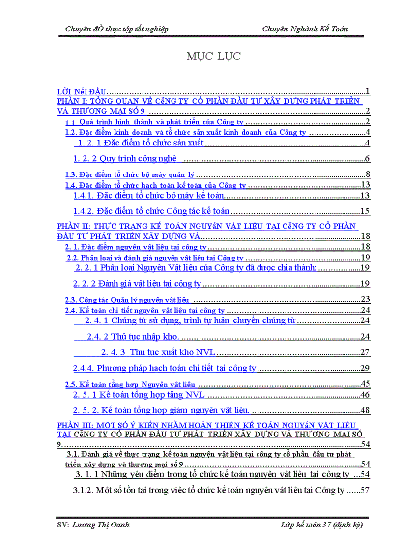 image for page Hoàn thiện kế toán nguyên vật liệu tại Công ty Cổ phần Đầu Tư Phát Triển Xây Dựng và Thương Mại số 9