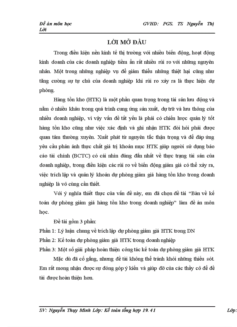 image for page Bàn về kế toán dự phòng giảm giá hàng tồn kho trong doanh nghiệp