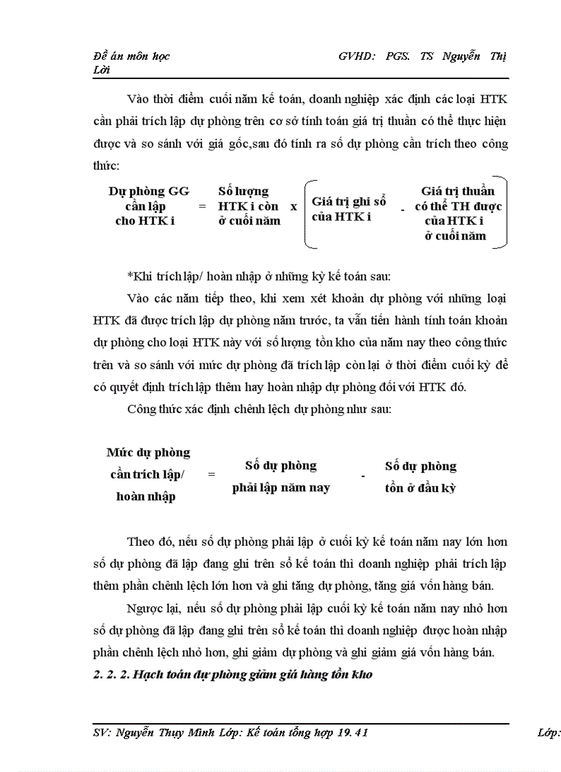 image for page Bàn về kế toán dự phòng giảm giá hàng tồn kho trong doanh nghiệp