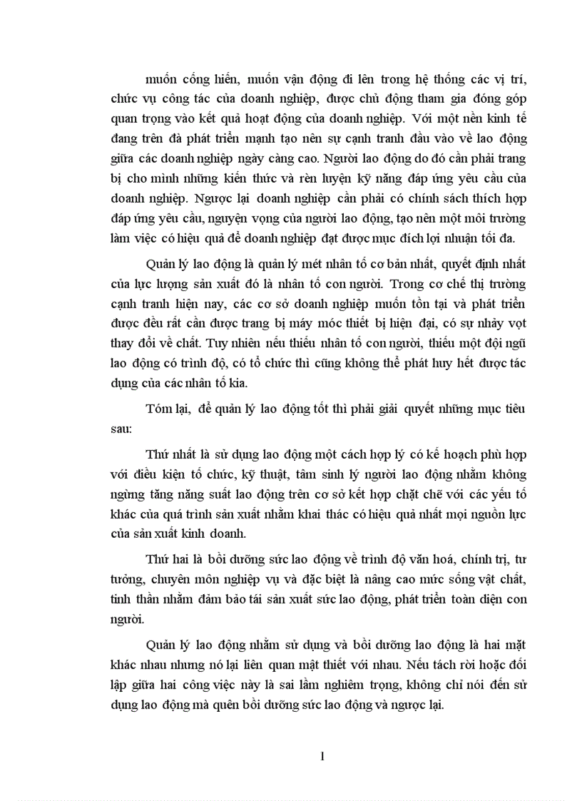 image for page Tổ chức quản lý sử dụng lao động và tiền lương trong công ty Dệt May Hà Nội